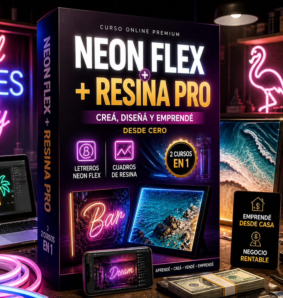 DUO Neon Flex Pro - Los 2 Cursos "TENDENCIA 2026" +100 clases en videos + Todos los Bonos exclusivos !!!