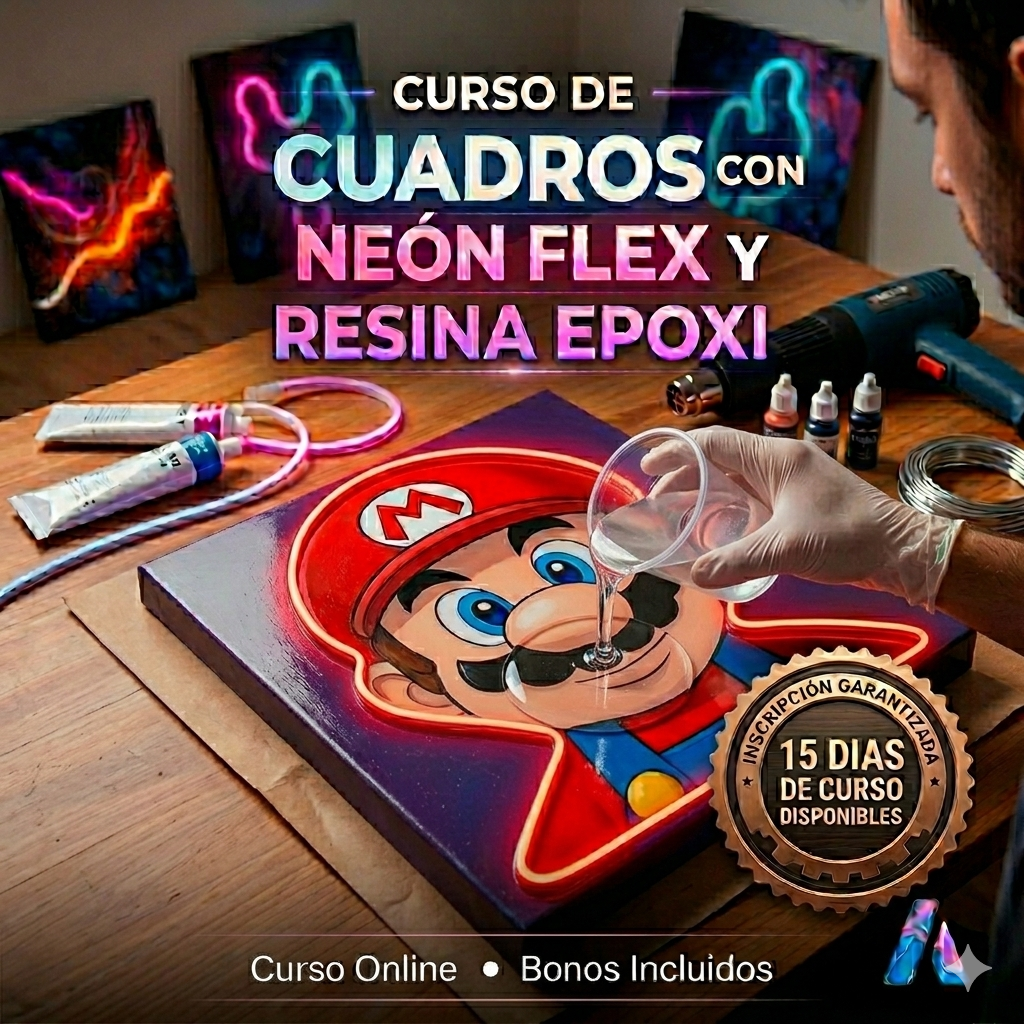 Curso de Cuadros con Resina y Neon Flex